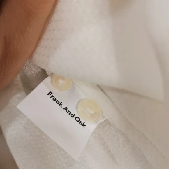 Frank and Oak Dobby Ruffle Blouses in white - Picture 9 of 10